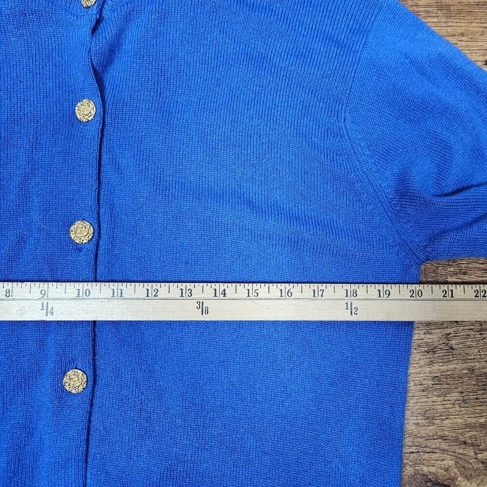 Johnstons Of Elgin Blue 100% Cashmere Golden Button Cardigan 40" 102cm - Picture 7 of 11